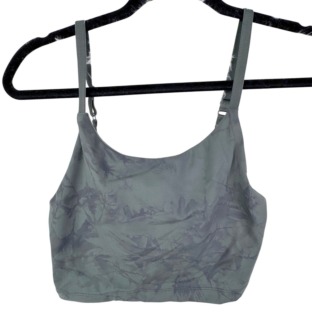 Alphalete Alphalux Force Crop top Women's Sports Bra Tie Dye Grey‎ Gym Small
